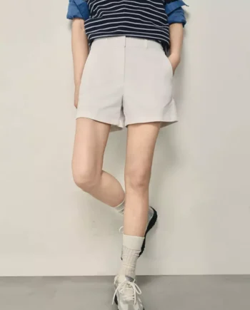 Korea Collection Women's Stretchy Cotton Mid Rise Shorts