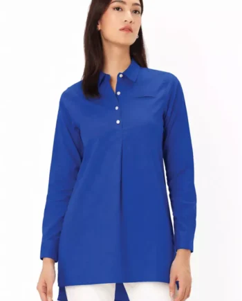 Women's Stretch Oxford Acute Collar Long Sleeve Shirt