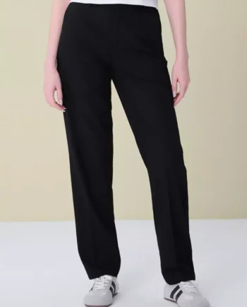 Women's Stretch Twill Elastic Waist Regular Tapered Suit Pants